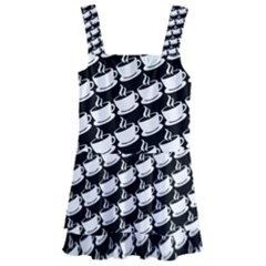 Stylish Coffee Cup Pattern Kids  Layered Skirt Swimsuit by ExtraAwesomeSauce
