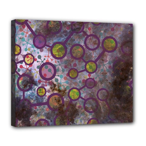 Abstract Molecular Space Art Deluxe Canvas 24  X 20  (stretched) by ExtraAwesomeSauce