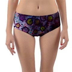 Abstract Molecular Space Art Reversible Mid-waist Bikini Bottoms by ExtraAwesomeSauce