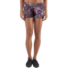 Abstract Molecular Space Art Yoga Shorts by ExtraAwesomeSauce