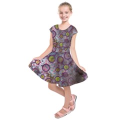 Abstract Molecular Space Art Kids  Short Sleeve Dress by ExtraAwesomeSauce