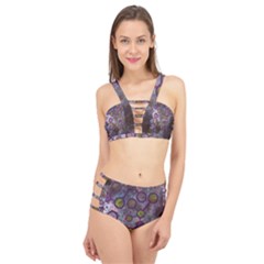 Abstract Molecular Space Art Cage Up Bikini Set by ExtraAwesomeSauce
