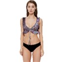 Abstract Molecular Space Art Low Cut Ruffle Edge Bikini Top View1