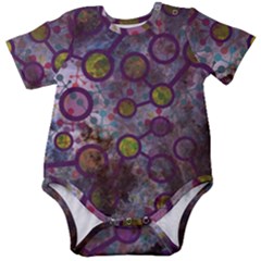 Abstract Molecular Space Art Baby Short Sleeve Bodysuit by ExtraAwesomeSauce
