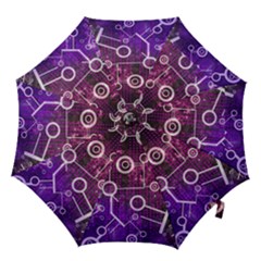 Cosmic Network Geometric Art Hook Handle Umbrellas (medium) by ExtraAwesomeSauce