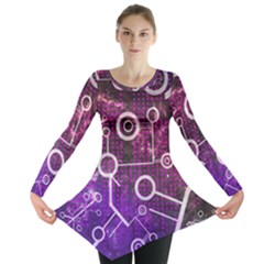 Cosmic Network Geometric Art Long Sleeve Tunic  by ExtraAwesomeSauce