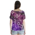 Cosmic Network Geometric Art V-Neck Flutter Sleeve Top View2