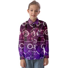 Cosmic Network Geometric Art Kids  Long Sleeve Shirt by ExtraAwesomeSauce