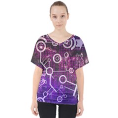 Cosmic Network Geometric Art V-neck Dolman Drape Top by ExtraAwesomeSauce