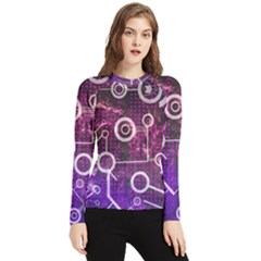 Cosmic Network Geometric Art Women s Long Sleeve Rash Guard by ExtraAwesomeSauce