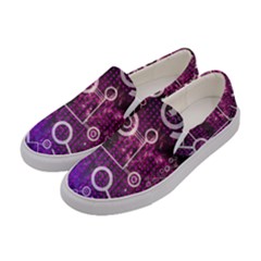 Cosmic Network Geometric Art Women s Canvas Slip Ons by ExtraAwesomeSauce