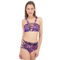 Cosmic Network Geometric Art Cage Up Bikini Set View1