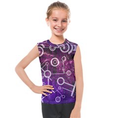 Cosmic Network Geometric Art Kids  Mesh Tank Top by ExtraAwesomeSauce