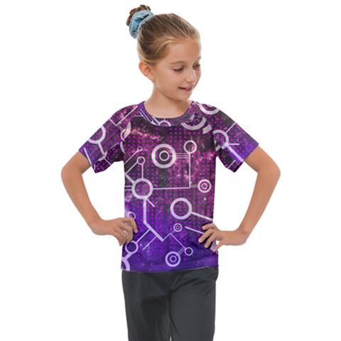 Cosmic Network Geometric Art Kids  Mesh Piece T-shirt by ExtraAwesomeSauce
