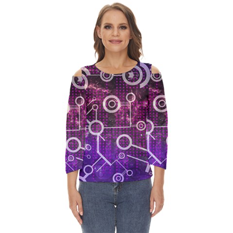Cosmic Network Geometric Art Cut Out Wide Sleeve Top by ExtraAwesomeSauce