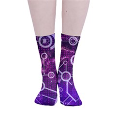 Cosmic Network Geometric Art Smooth Crew Length Tube Socks by ExtraAwesomeSauce