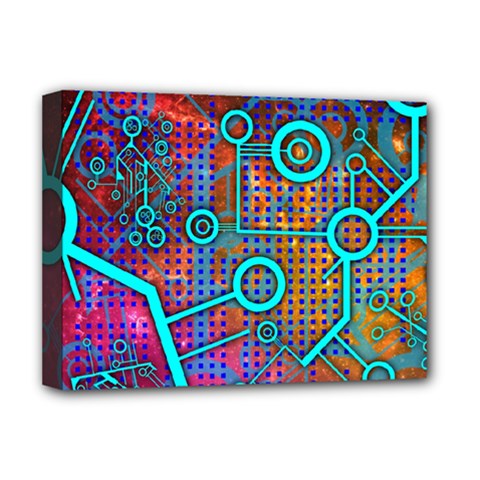 Abstract Tech Galaxy Design Deluxe Canvas 16  X 12  (stretched)  by ExtraAwesomeSauce
