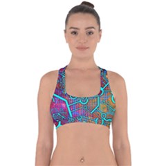 Abstract Tech Galaxy Design Cross Back Hipster Bikini Top  by ExtraAwesomeSauce