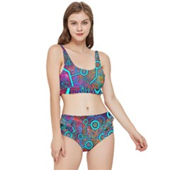 Abstract Tech Galaxy Design Frilly Bikini Set by ExtraAwesomeSauce