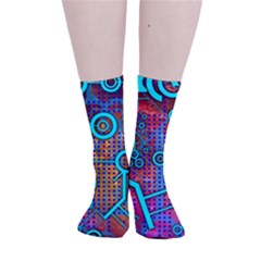Abstract Tech Galaxy Design Smooth Crew Length Tube Socks by ExtraAwesomeSauce