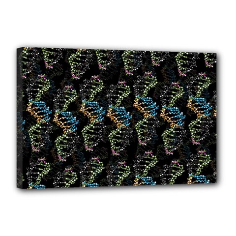 Multicolored Dna Strand Art Canvas 18  X 12  (stretched) by ExtraAwesomeSauce