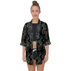 Multicolored Dna Strand Art Open Front Chiffon Kimono by ExtraAwesomeSauce