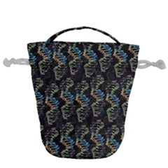 Multicolored Dna Strand Art Drawstring Bucket Bag by ExtraAwesomeSauce