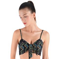Multicolored Dna Strand Art Woven Tie Front Bralet by ExtraAwesomeSauce