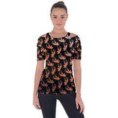 Regal Eagle Pattern Shoulder Cut Out Short Sleeve Top by ExtraAwesomeSauce