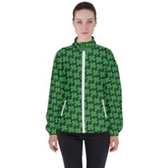 St  Patrick s Day Clovers Women s High Neck Windbreaker by ExtraAwesomeSauce