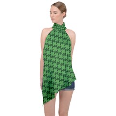 St  Patrick s Day Clovers Halter Asymmetric Satin Top by ExtraAwesomeSauce