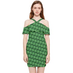 St  Patrick s Day Clovers Shoulder Frill Bodycon Summer Dress by ExtraAwesomeSauce