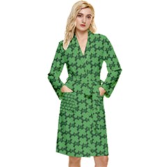 St  Patrick s Day Clovers Long Sleeve Velvet Robe by ExtraAwesomeSauce