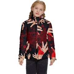 Horror Themed Bloody Hands Kids  Puffer Bubble Jacket Coat by ExtraAwesomeSauce