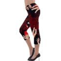Horror Themed Bloody Hands Lightweight Velour Capri Leggings  View3