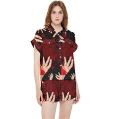 Horror Themed Bloody Hands Chiffon Lounge Set by ExtraAwesomeSauce