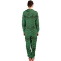Green Diamond Grid Pattern Hooded Jumpsuit (Ladies) View2
