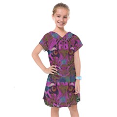 Pink And Purple Leopard Kids  Drop Waist Dress by ExtraAwesomeSauce