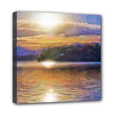 Serene Sunset Over Water Mini Canvas 8  X 8  (stretched) by ExtraAwesomeSauce