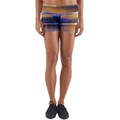 Serene Sunset Over Water Yoga Shorts by ExtraAwesomeSauce