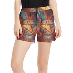 Enchanted Nebula Pentagram Art Women s Runner Shorts by ExtraAwesomeSauce