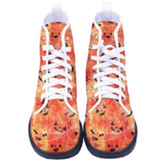 Carved Pumpkin Faces Men s High-top Canvas Sneakers by kyorashop23