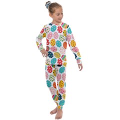 Easter Eggs Pattern, Easter Kids  Long Sleeve Set  by kyorashop23