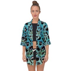 Ghosts Owls Pumpkins Open Front Chiffon Kimono by kyorashop23