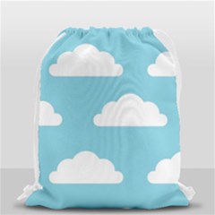 Clouds Blue Pattern Drawstring Bag (small) by ConteMonfrey