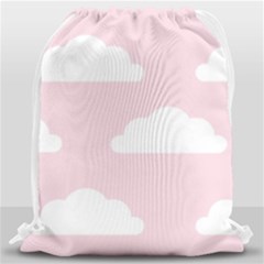 Clouds Pink Pattern Drawstring Bag (large) by ConteMonfrey