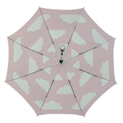 Clouds Pink Pattern Automatic Folding Umbrella With Case (medium) by ConteMonfrey