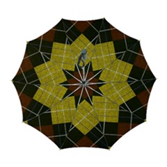 Yellow Plaid Automatic Folding Umbrella With Case (large) by ConteMonfrey