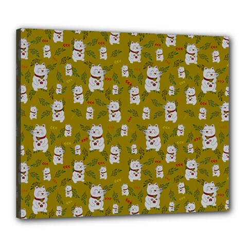 Super Lucky Cat Scaled Canvas 24  X 20  (stretched) by GeekLover