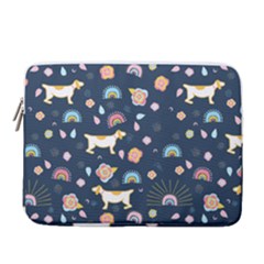 Dogs 14  Vertical Laptop Sleeve Case With Pocket by StyleHavenStore